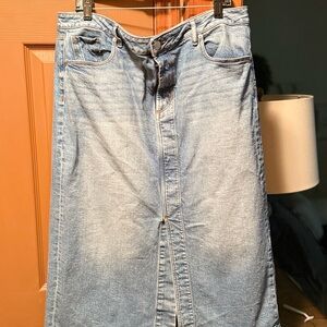LOFT Light Blue Denim Skirt